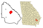 Wayne County Georgia Incorporated and Unincorporated areas Jesup Highlighted